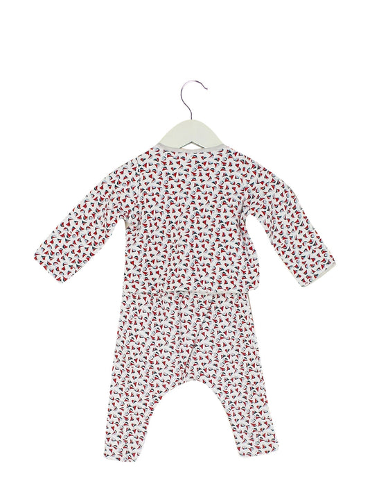 A Red Pyjama Sets from Petit Bateau in size 3-6M for girl. (Back View)