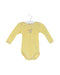 A Yellow Long Sleeve Bodysuits from Petit Bateau in size 3-6M for girl. (Front View)