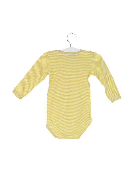 A Yellow Long Sleeve Bodysuits from Petit Bateau in size 3-6M for girl. (Back View)