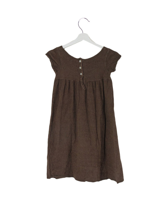 A Brown Short Sleeve Dresses from Bonpoint in size 10Y for girl. (Back View)