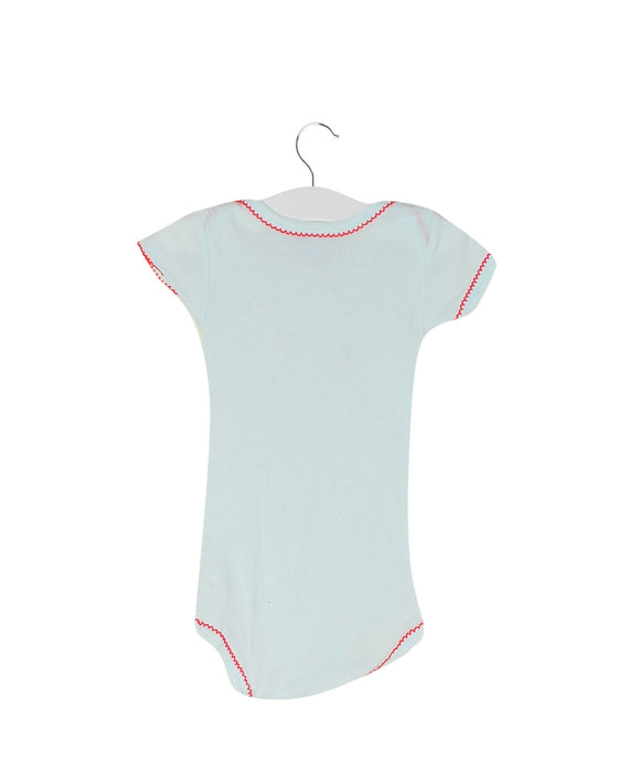 A Blue Short Sleeve Bodysuits from Petit Bateau in size 3-6M for girl. (Back View)