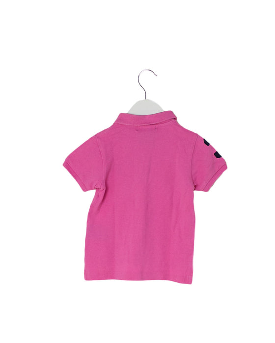 A Pink Short Sleeve Polos from Polo Ralph Lauren in size 6-12M for girl. (Back View)