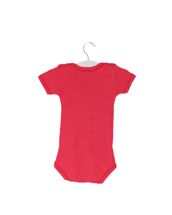 A Pink Short Sleeve Bodysuits from Petit Bateau in size 0-3M for girl. (Back View)