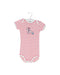 A Pink Short Sleeve Bodysuits from Petit Bateau in size 3-6M for girl. (Front View)