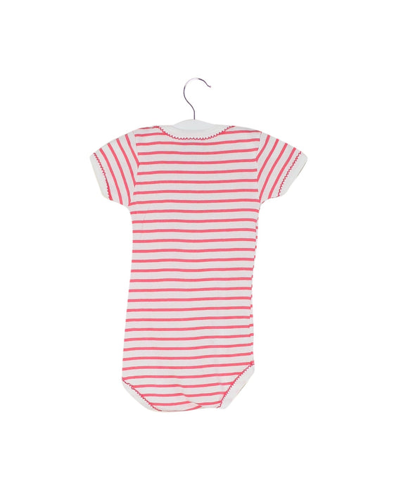 A Pink Short Sleeve Bodysuits from Petit Bateau in size 3-6M for girl. (Back View)