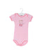 A Pink Short Sleeve Bodysuits from Petit Bateau in size 3-6M for girl. (Front View)
