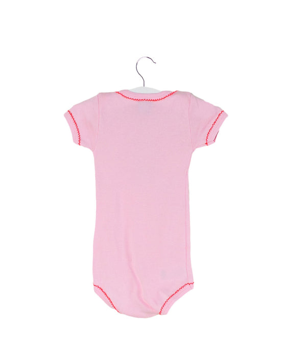 A Pink Short Sleeve Bodysuits from Petit Bateau in size 3-6M for girl. (Back View)
