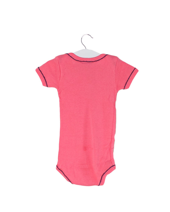 A Pink Short Sleeve Bodysuits from Petit Bateau in size 3-6M for girl. (Back View)
