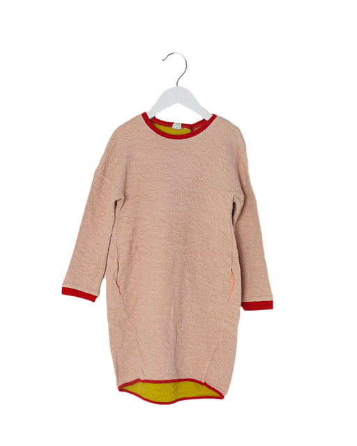 A Pink Long Sleeve Dresses from Macarons in size 5T for girl. (Front View)
