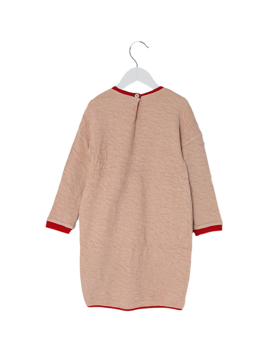 A Pink Long Sleeve Dresses from Macarons in size 5T for girl. (Back View)