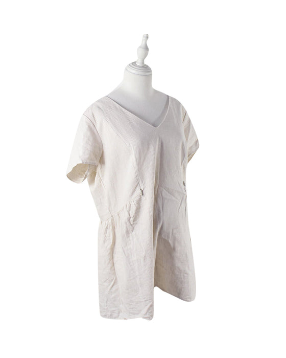 A Beige Short Sleeve Tops from Seraphine in size L for women. (Front View)