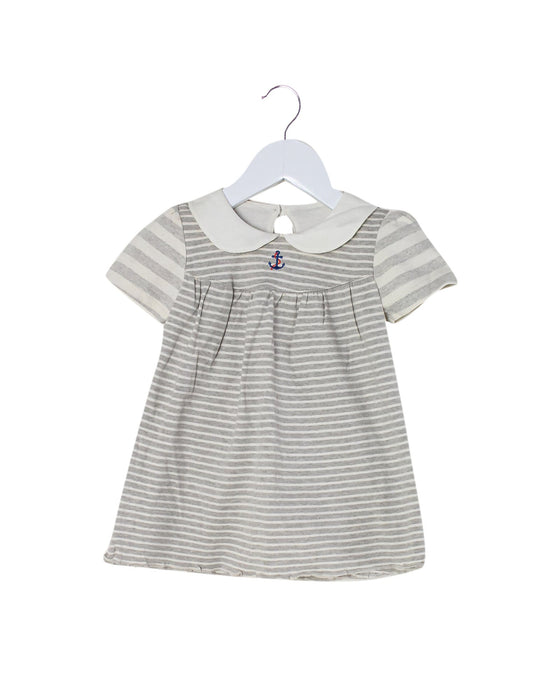 A Grey Short Sleeve Dresses from Natures Purest in size 3-6M for girl. (Front View)