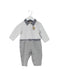 A Grey Long Sleeve Jumpsuits from Chickeeduck in size 6-12M for boy. (Front View)