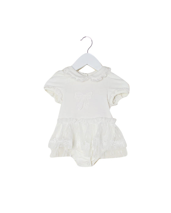 A White Short Sleeve Bodysuits from Nicholas & Bears in size 3-6M for girl. (Front View)
