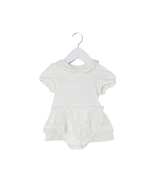 A White Short Sleeve Bodysuits from Nicholas & Bears in size 3-6M for girl. (Front View)
