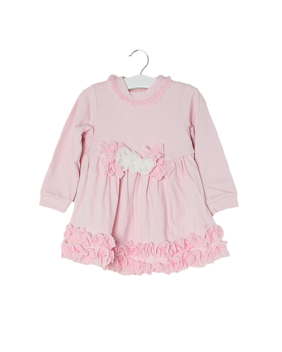 A Pink Long Sleeve Dresses from Chickeeduck in size 6-12M for girl. (Front View)