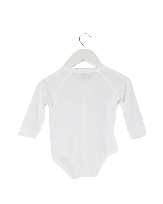 A White Long Sleeve Bodysuits from Mides in size 6-12M for boy. (Back View)
