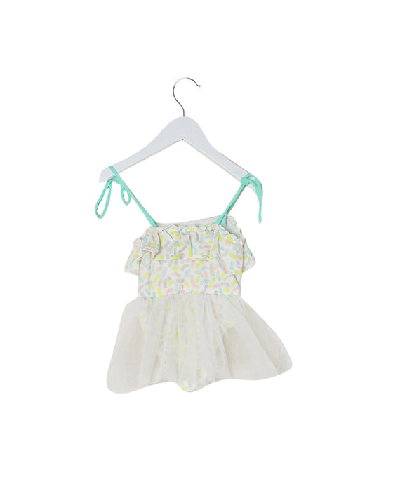 A Green Sleeveless Dresses from CIGOGNE Bébé in size 3-6M for girl. (Back View)