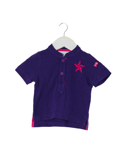 A Purple Short Sleeve Polos from Shanghai Tang in size 3-6M for girl. (Front View)