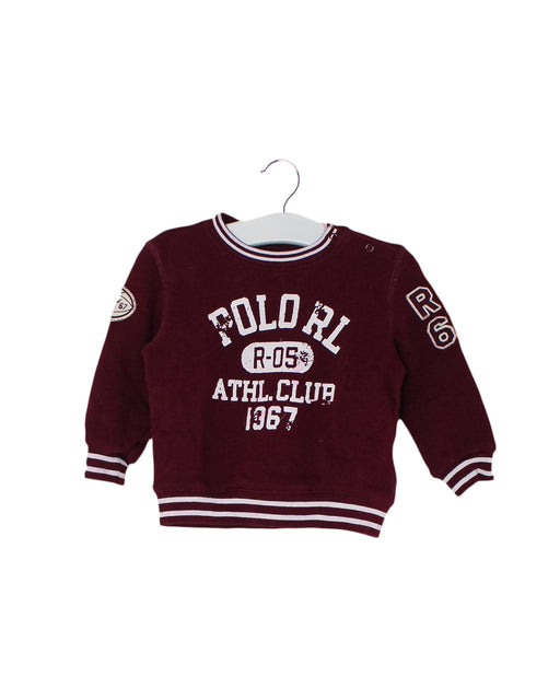 A Burgundy Crewneck Sweatshirts from Ralph Lauren in size 3-6M for boy. (Front View)