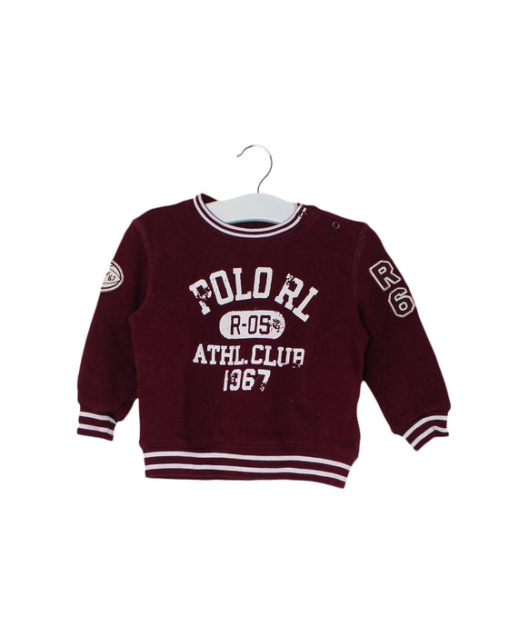 A Burgundy Crewneck Sweatshirts from Ralph Lauren in size 3-6M for boy. (Front View)
