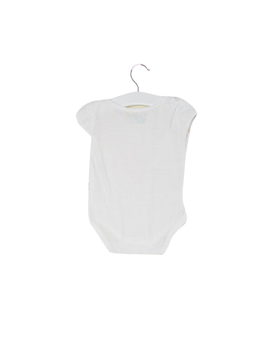 A White Short Sleeve Bodysuits from CIGOGNE Bébé in size 6-12M for girl. (Back View)