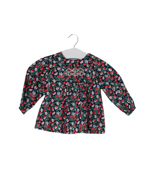 A Navy Long Sleeve Tops from Bonpoint in size 3-6M for girl. (Front View)