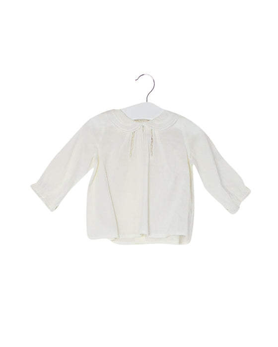 A Ivory Long Sleeve Tops from Bonpoint in size 3-6M for girl. (Front View)