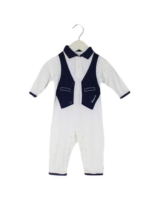 A White Long Sleeve Jumpsuits from Chickeeduck in size 6-12M for boy. (Front View)