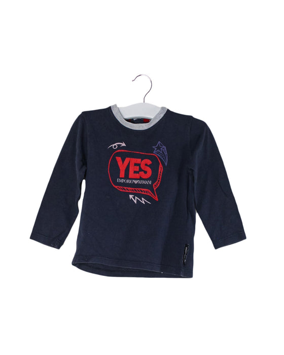 A Navy Long Sleeve Tops from Armani in size 6-12M for boy. (Front View)