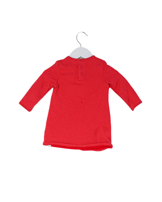 A Red Long Sleeve Dresses from Little Marc Jacobs in size 6-12M for girl. (Back View)