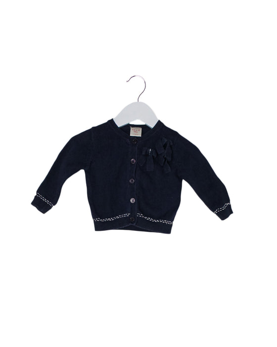 A Navy Cardigans from Seed in size 3-6M for girl. (Front View)