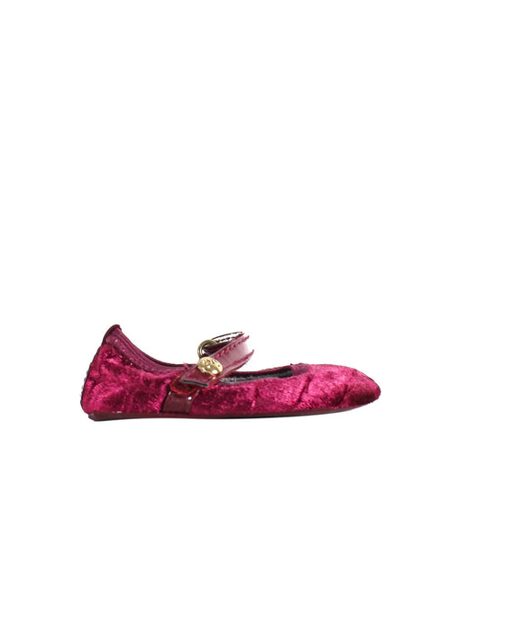 A Burgundy Flats from Stuart Weitzman in size 0-3M for girl. (Back View)