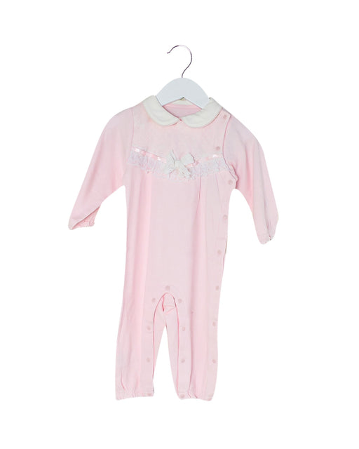A Pink Long Sleeve Jumpsuits from Chickeeduck in size 6-12M for girl. (Front View)