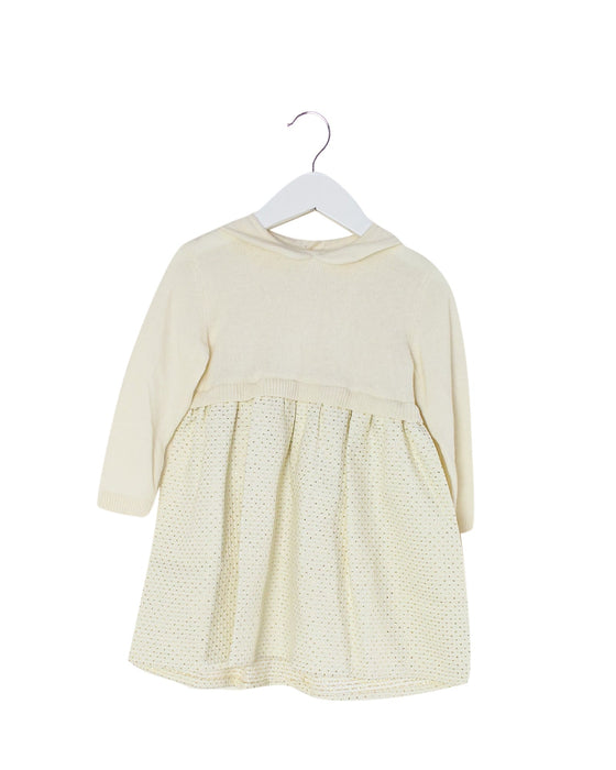 A Ivory Sweater Dresses from Gusella in size 12-18M for girl. (Front View)