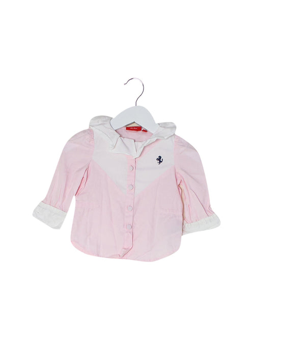 A Pink Long Sleeve Tops from Ferrari in size 6-12M for girl. (Front View)
