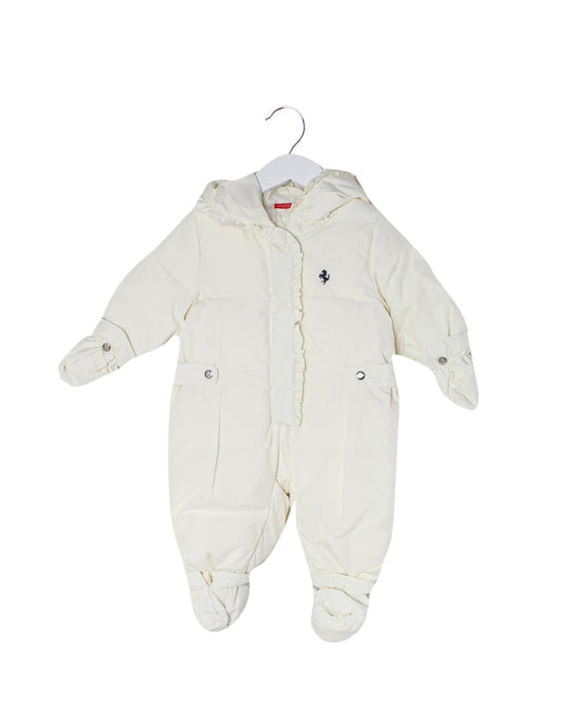 A White Snowsuits from Ferrari in size 6-12M for girl. (Front View)