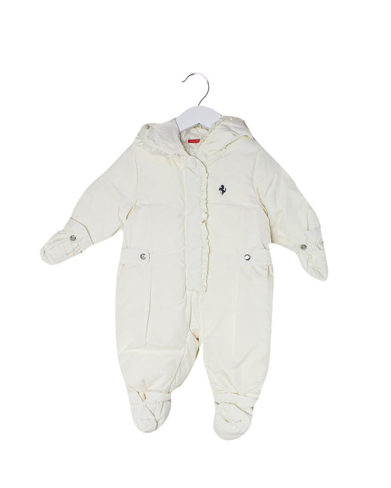 A White Snowsuits from Ferrari in size 6-12M for girl. (Front View)