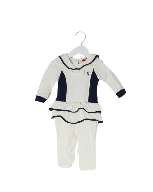 A Ivory Long Sleeve Jumpsuits from Ferrari in size 6-12M for girl. (Front View)