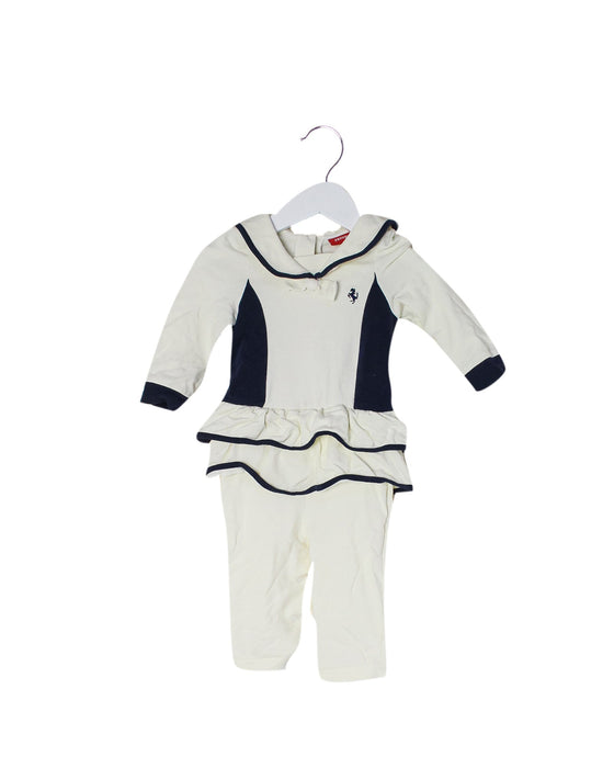 A Ivory Long Sleeve Jumpsuits from Ferrari in size 6-12M for girl. (Front View)
