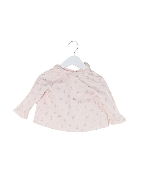 A Pink Long Sleeve Tops from Nanos in size 6-12M for girl. (Front View)