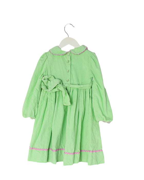 A Green Long Sleeve Dresses from Marmellata in size 4T for girl. (Back View)