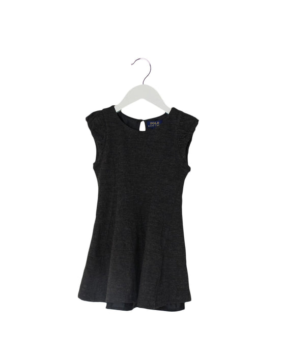 A Grey Sleeveless Dresses from Polo Ralph Lauren in size 4T for girl. (Front View)