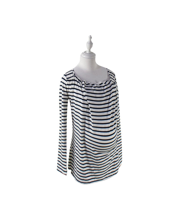 A Navy Long Sleeve Tops from Pomkin in size L for maternity. (Front View)
