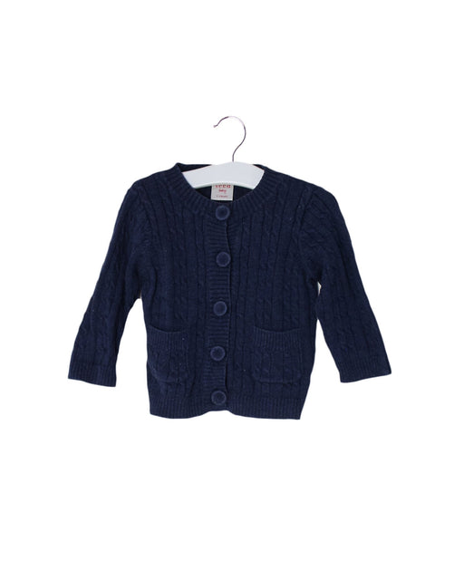 A Navy Cardigans from Seed in size 3-6M for girl. (Front View)
