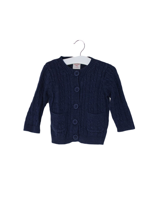 A Navy Cardigans from Seed in size 3-6M for girl. (Front View)