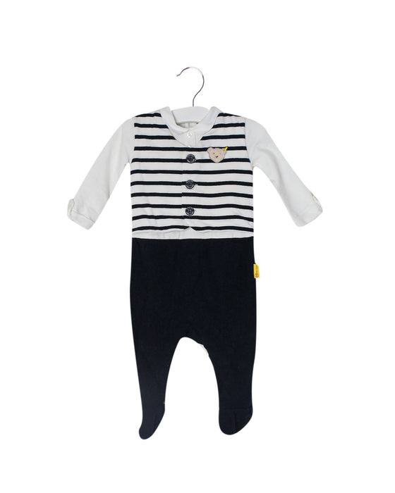 A Navy Long Sleeve Jumpsuits from Steiff in size 0-3M for boy. (Front View)