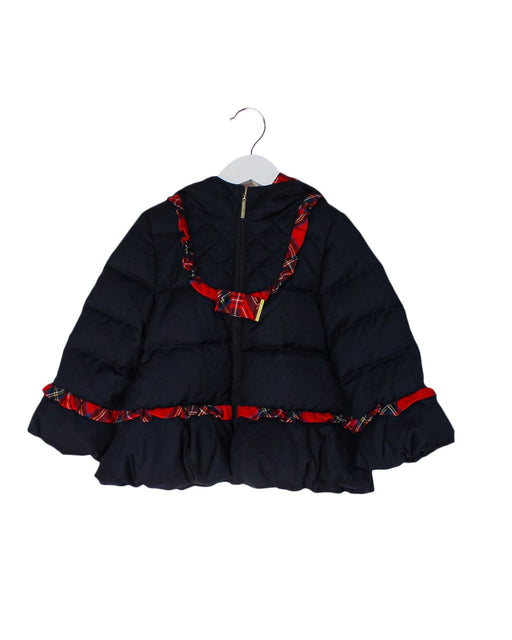A Navy Puffer/Quilted Jackets from Nicholas & Bears in size 4T for girl. (Front View)