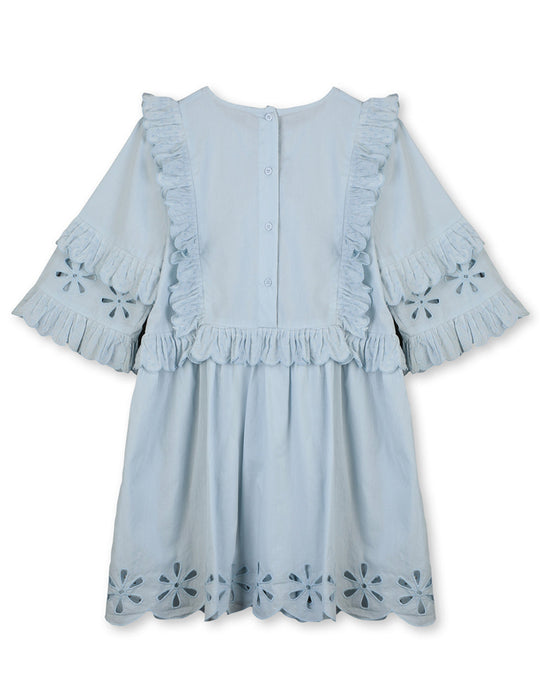 A Blue Short Sleeve Dresses from Stella McCartney in size 3T for girl. (Back View)