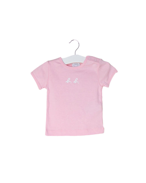 A Pink Short Sleeve T Shirts from Agnes b. in size 0-3M for girl. (Front View)